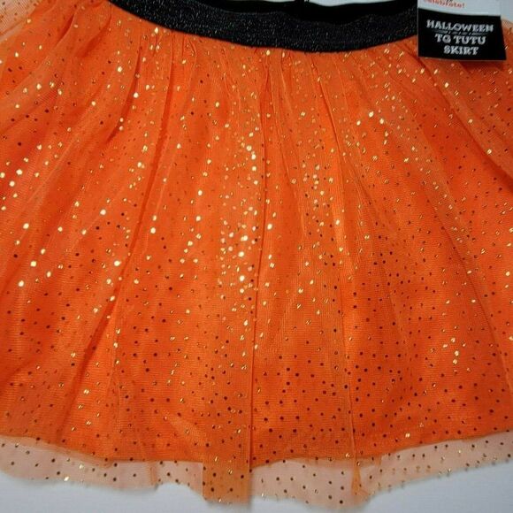 Halloween Orange/Gold Polka Dot Tutu Skirt Girl 4T - Picture 5 of 10